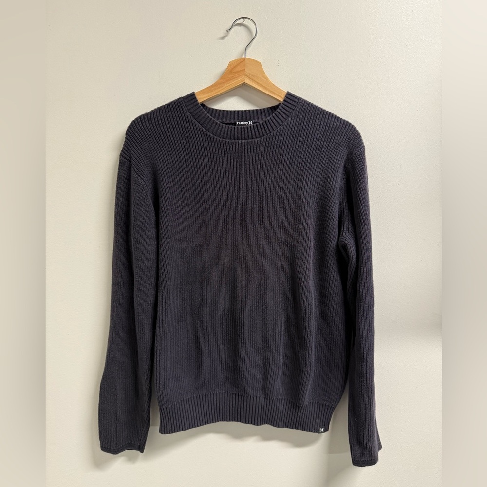 Fishermans ribbed cotton sweater faded black size small